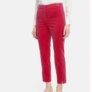 Theory CL Magenta Pink Velvet Ankle Cropped Stretch Pants Size 6